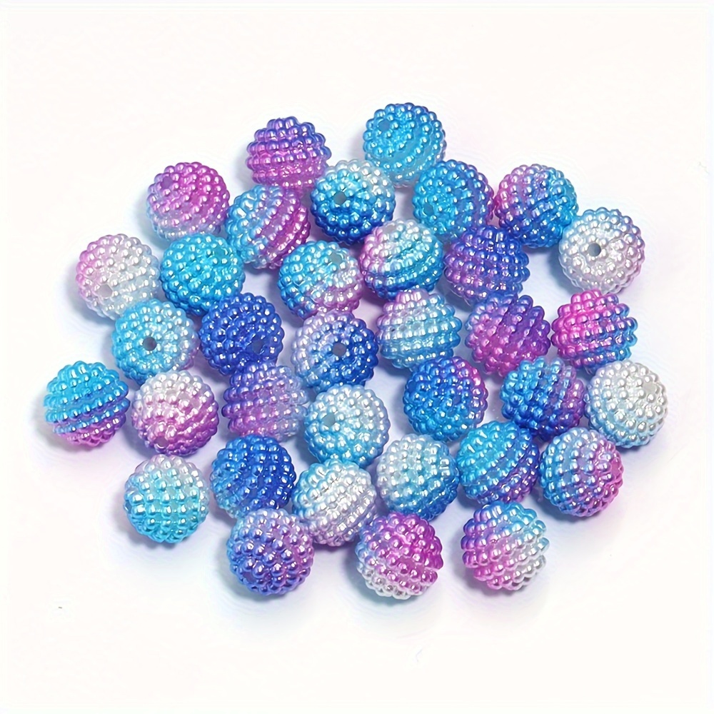 Bayberry Ball Gradient Acrylic Beads For Jewelry Making Diy - Temu