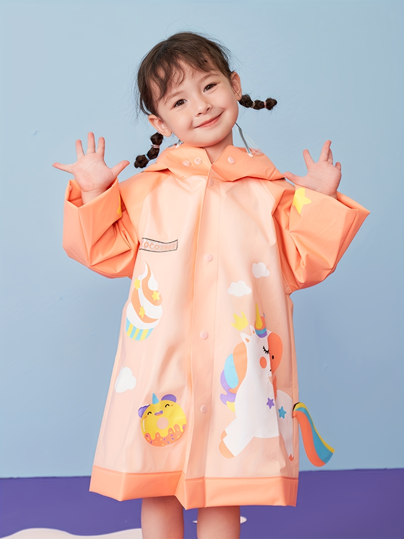 Chubasquero para niños y niñas, poncho de lluvia para niños, chaqueta de  lluvia de dibujos animados, talla XL