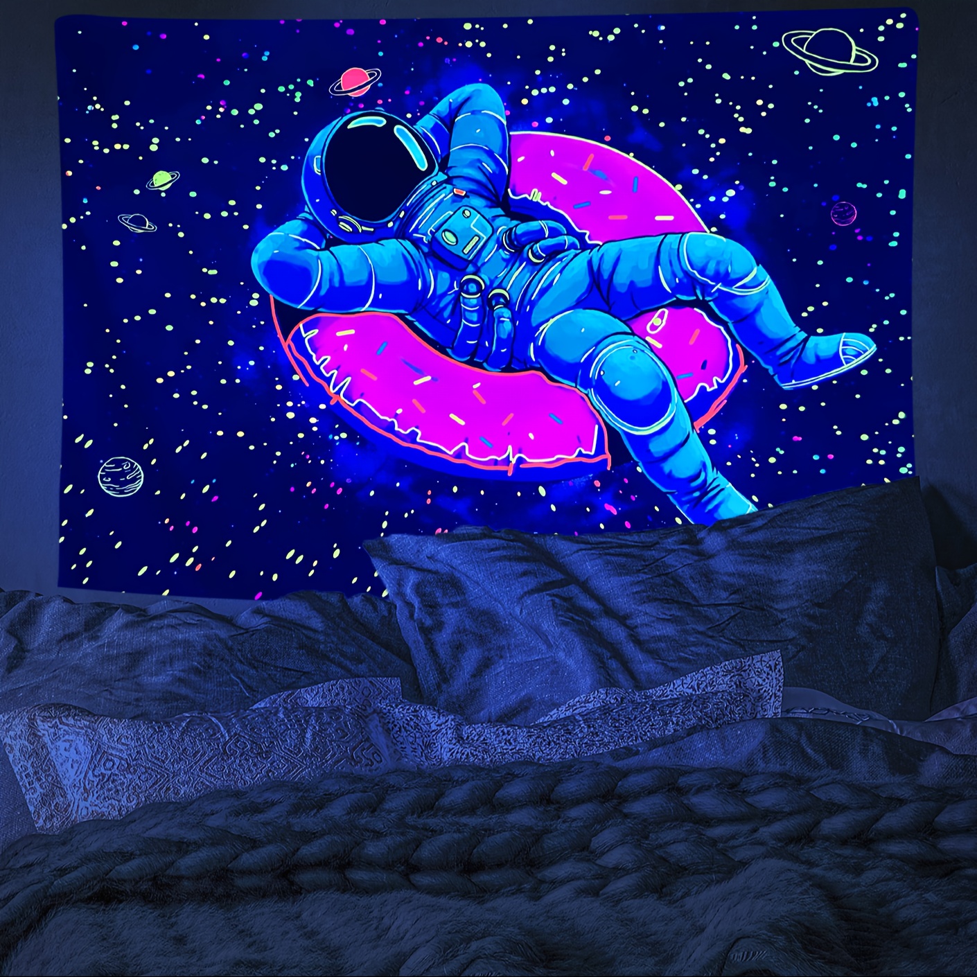 Space Astronaut Rocket Theme Tapestry Fashion Versatile - Temu