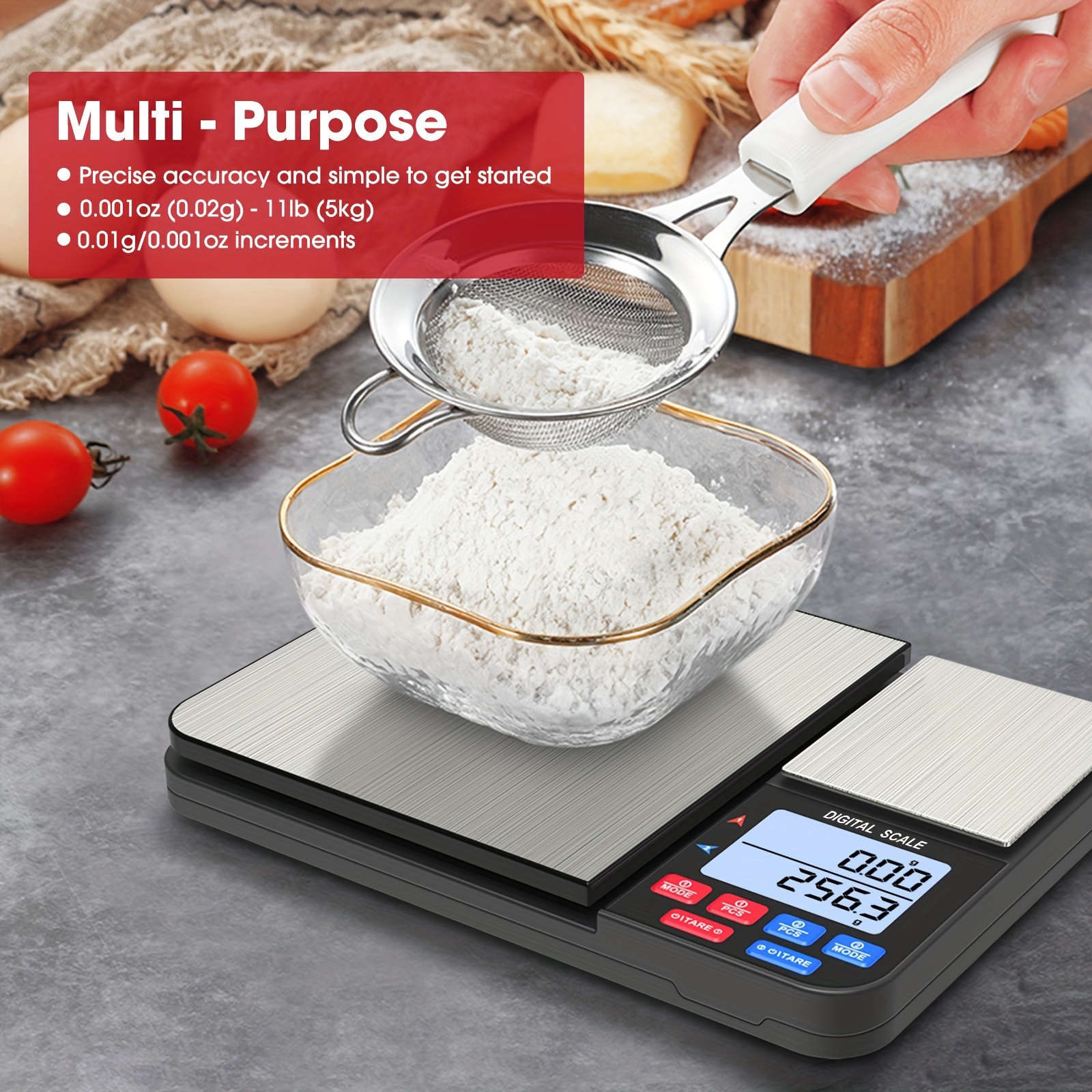 1pc, Dual Platform Food Kitchen Scale, Digital Scale Grams And Oz For  Weight Loss/Baking/Cooking/Jewelry/Dieting/Meal Prep/Packages/Shipping/Mail  And
