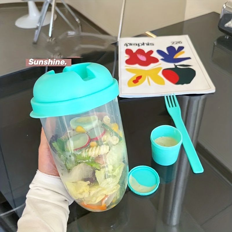 Portable Salad Cup Breakfast Salad Bowl With Fork School - Temu