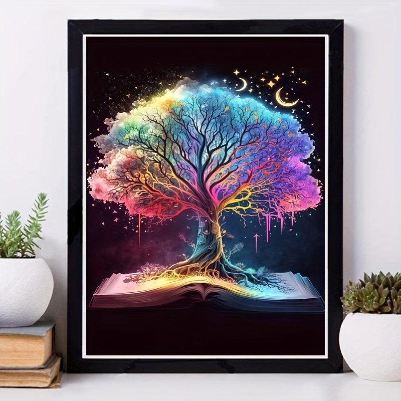 Rousp DIY 5D Diamond Painting Kits for Adults Diamond Art White Tree of  Life Diamond Painting Full Drill Crystal Rhinestone Embroidery Craft Kits  for
