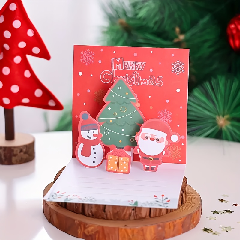 RV 3 tarjetas de felicitación de Navidad tridimensionales, regalos creativos  doblados a mano, mensajes de bendición, tarjetas de Navidad Rojo Verde