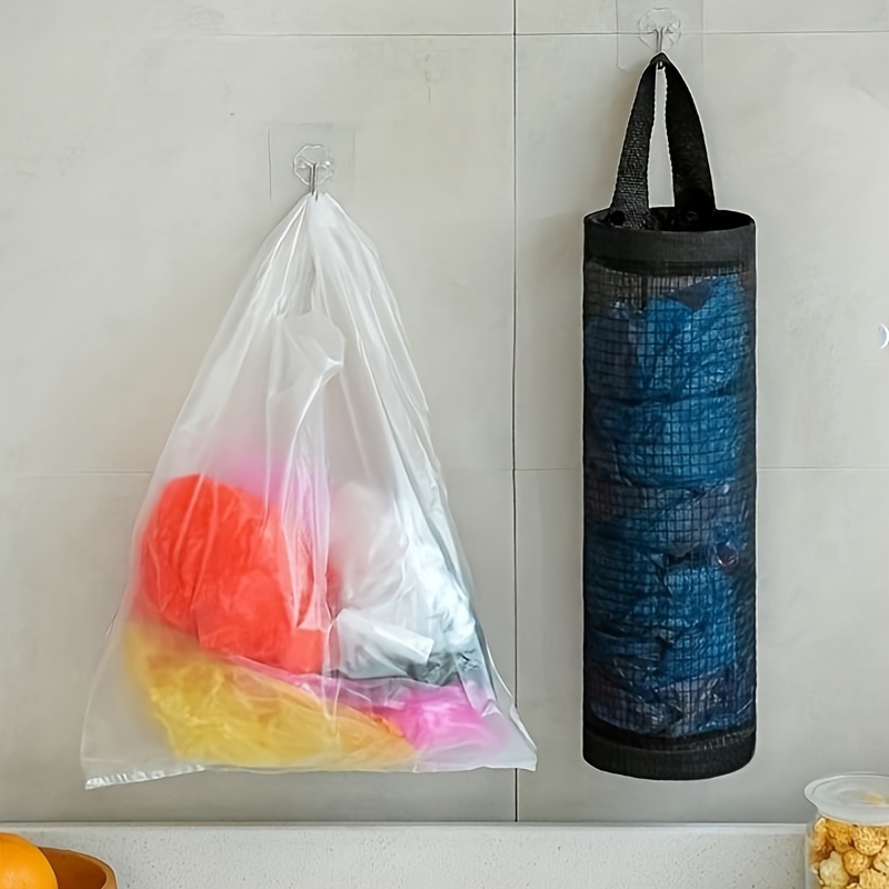 Plastic Bag Holder, TSV Wall Grocery Trash Bag Dispenser, Grocery Bag  Holder Organizer, Mesh Hanging Storage Dispenser, Large Grocery Shopping  Bags