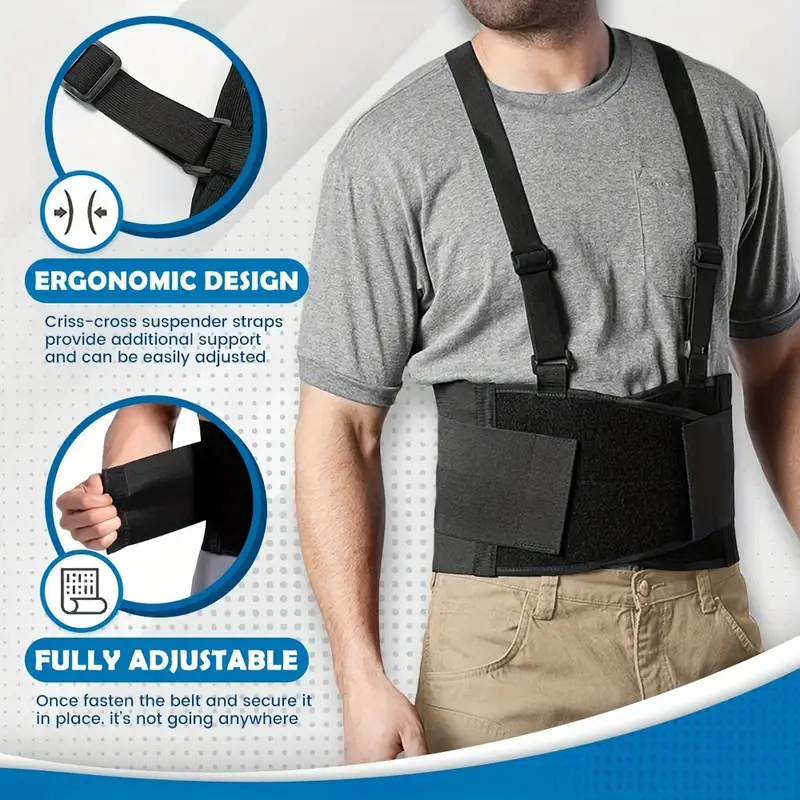 Back Brace Lumbar Support Belt Suspenders Adjustable Back - Temu Canada