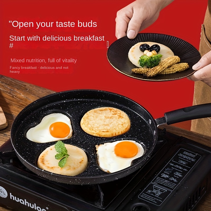 Egg Frying Pan 4 Cup Non-stick Cooker Circular Mold Pancake Pan Breakfast  Pan for Pancake 