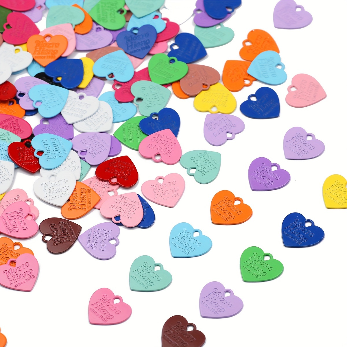 12 Colors Spray Painted Alloy Heart Charms For Jewelry - Temu