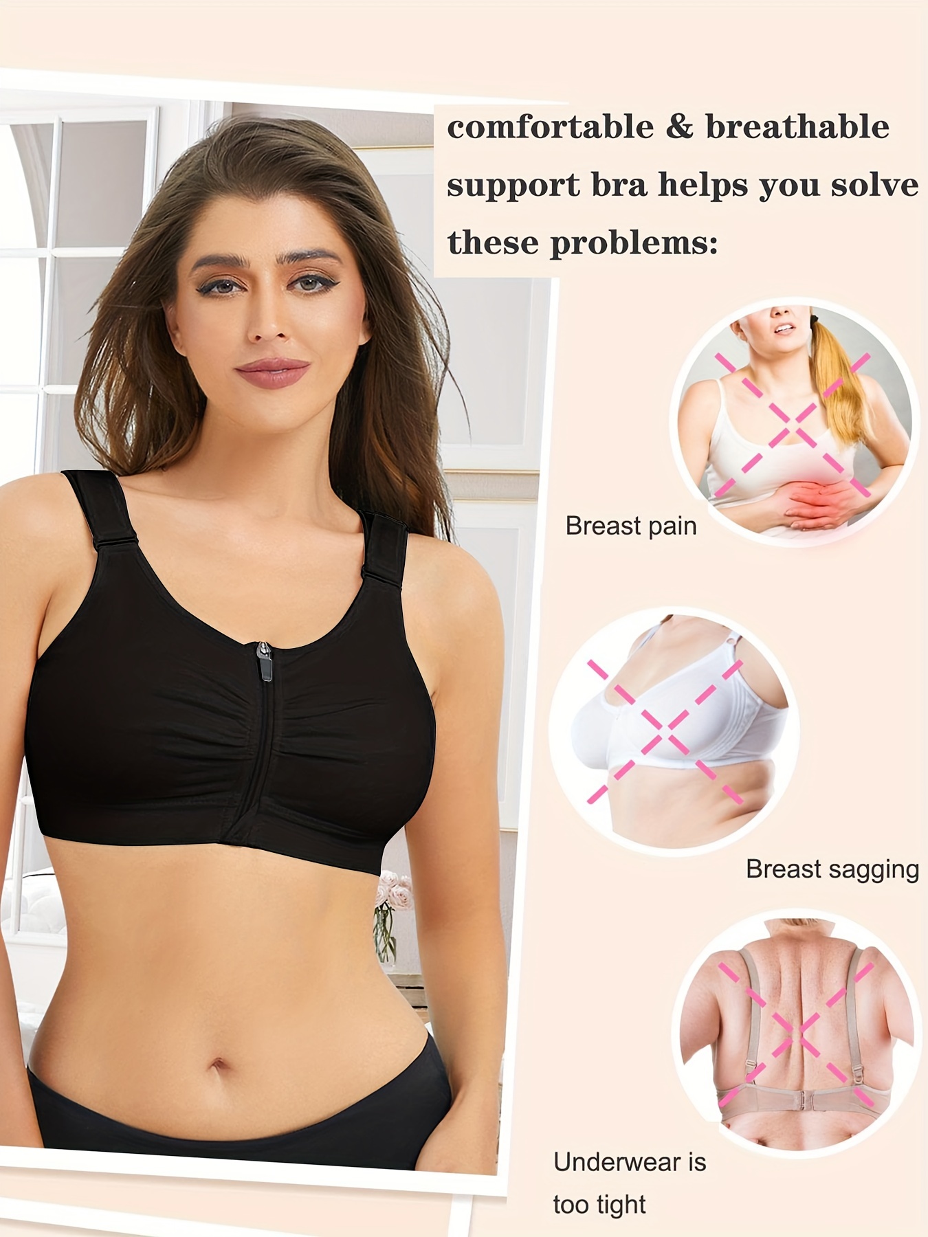 Comfortable and Supportive Posture Corrector Wireless Bra for Women