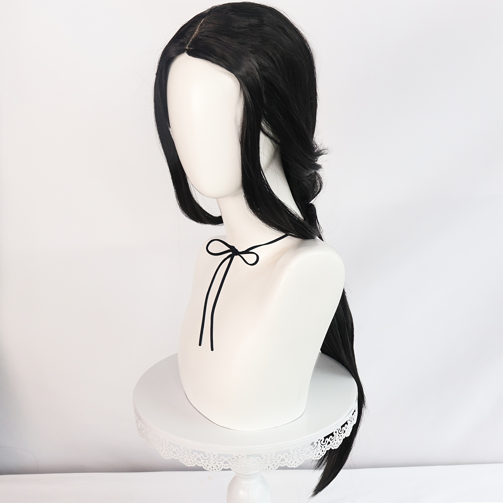 Cosplay Wigs Black Long Straight Hair Wigs Ponytail Temu