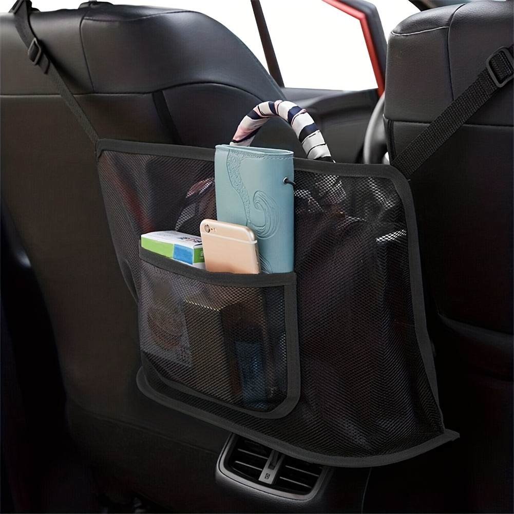 

1 Pc Large Capacity Car Seat Net Pocket Handbag Purse Holder Bag Organizer Storage Pet Net Barrier Dog Pouch Between Back Seats New