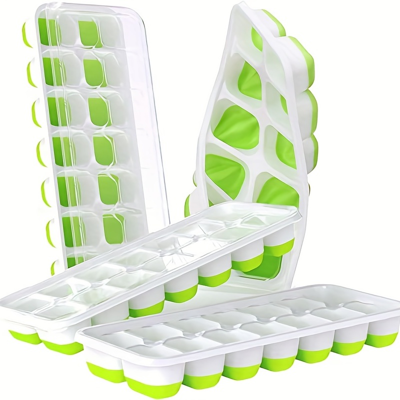 Flexible Silicone Ice Cube Trays With Spill resistant Lid - Temu