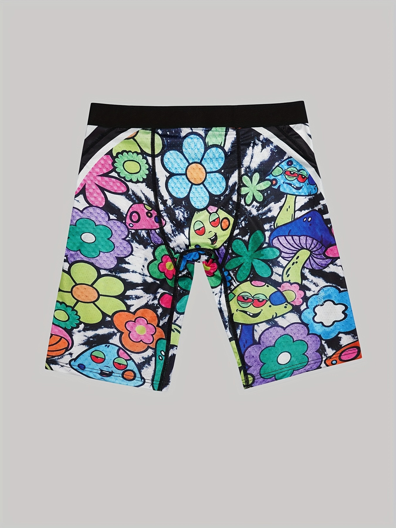 Breathable Men's Boxer Briefs Fun Flowers Mushrooms Print - Temu Germany