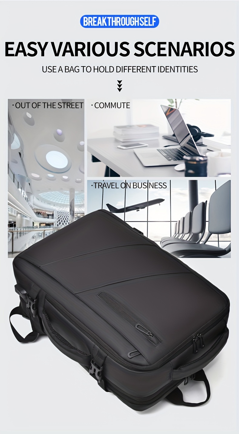 Mochila de viaje multifuncional para aventuras al aire libre, bolso de mano, mochila de senderismo, equipaje con múltiples bolsillos, gran capacidad, diseño simple y elegante, ideal para viajes de negocios o transporte diario