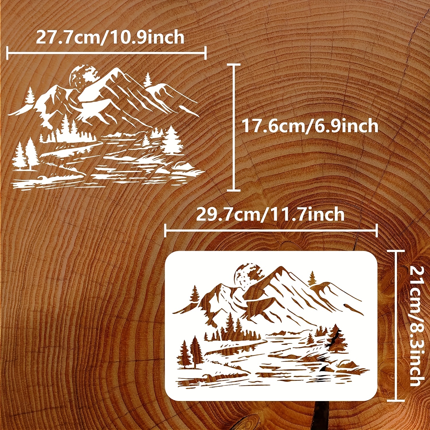  Mountain Stencils For Painting On Wood Burning Stencils And  Patterns Reusable Nature Deer Tree Stencils For Crafts Canvas Furniture  Wall Drawing Pattern Decorative