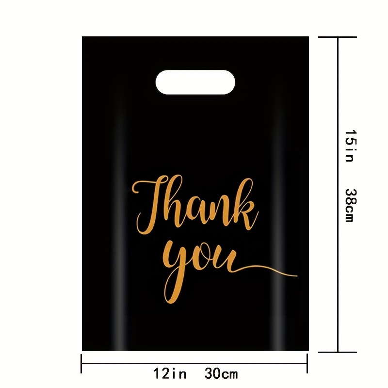 100pcs Black Reusable Plastic Shopping Bags, Gift Wrapping Supplies Gift  Bags Perfect For Thank You Gifts, Party, Stores, Boutiques & More!