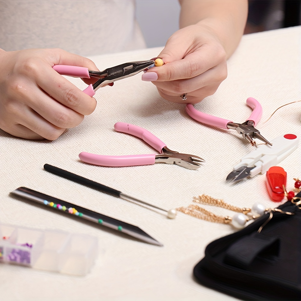 8Pcs/set Jewelry making Tools Set Organizer With Tweezers Plier Scissors  For DIY Bracelet Necklace Earrings Jewelry Making Kits