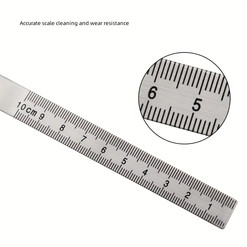 Made in the USA - 6 Scale, Ruler, Rule, Stainless Steel, Semi