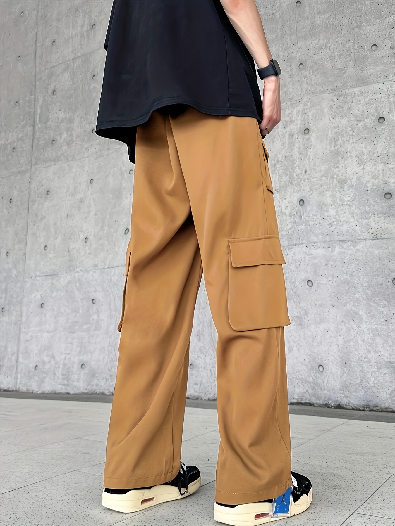 Men's Loose Fit Multi Pocket Casual Pants Four Seasons Men's - Temu