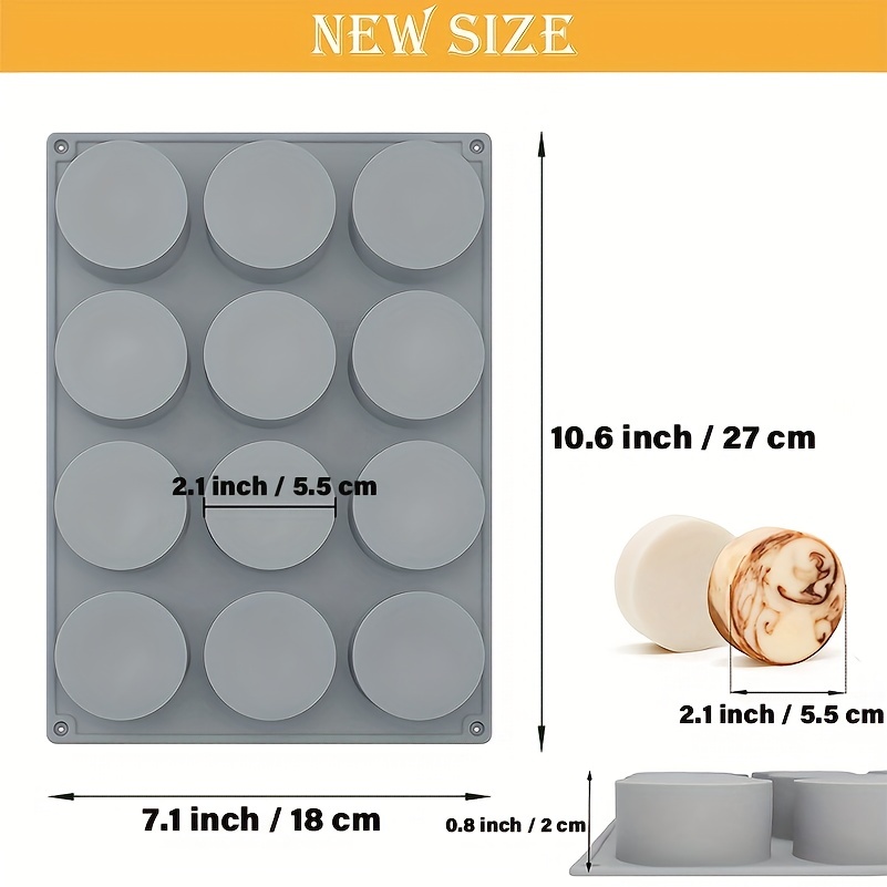 Soap Silicone Molds 2pcs 12 Cavities Square Baking Mold for Soap Candles and Jelly