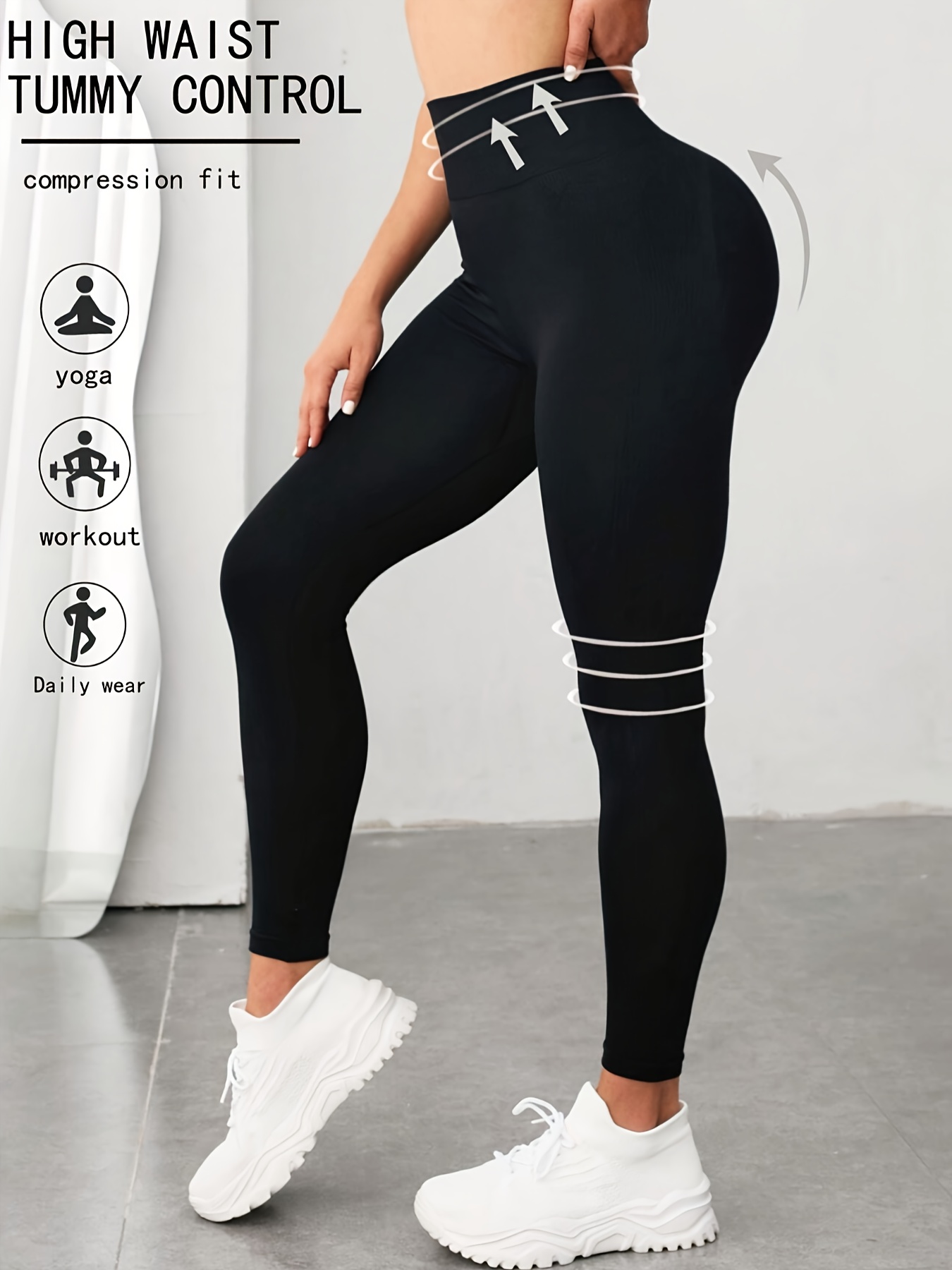 Ombre Hollow High Waist Stretchy Sports Tight Pants, Slimming Yoga Fitness  Workout Gym Exercise Leggings, Women's Activewear