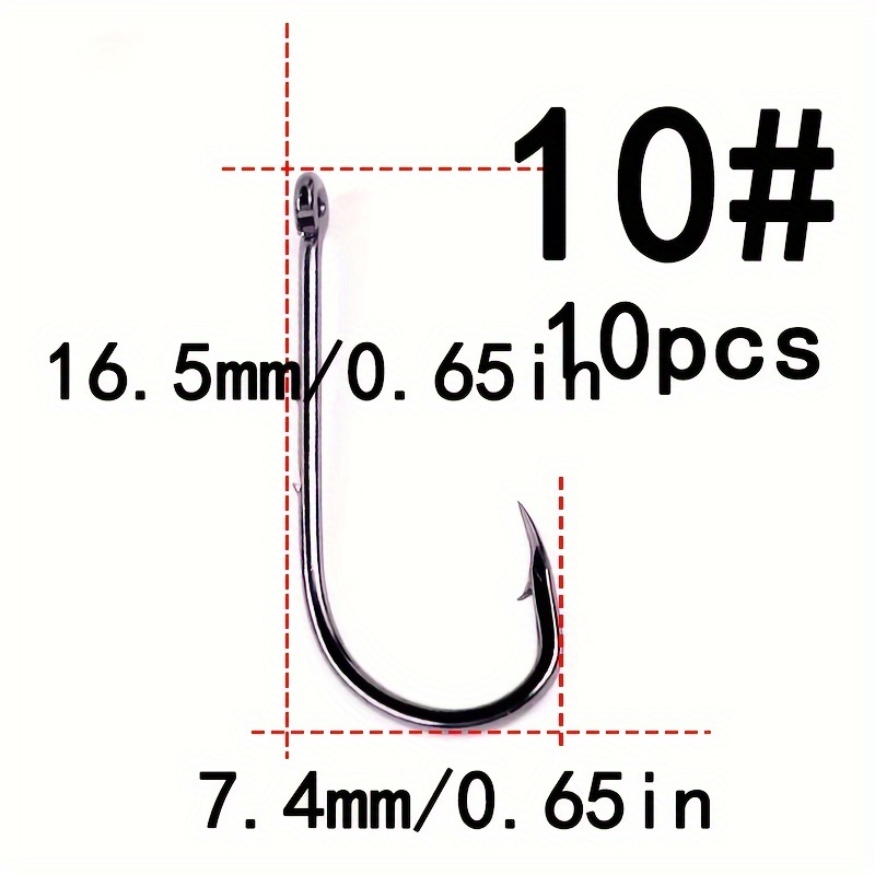 Size No. 4 12 Barbed Fishing Hooks Eye High carbon Steel - Temu United  Kingdom