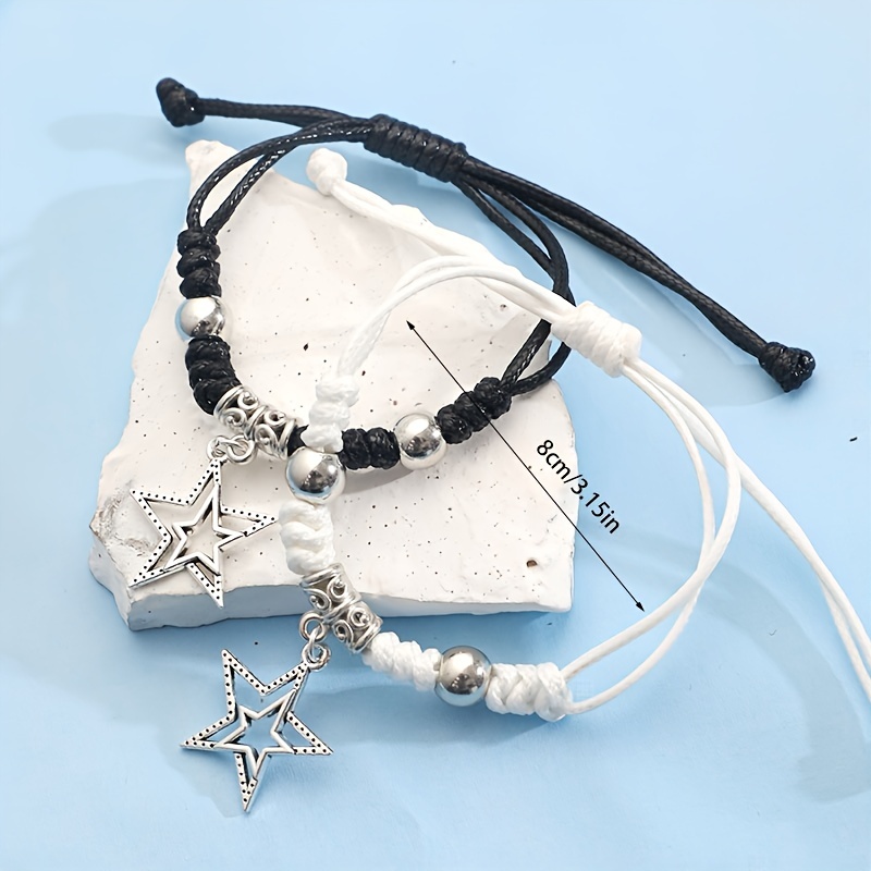 2pcs Men's Star Bracelet Hand Rope Set