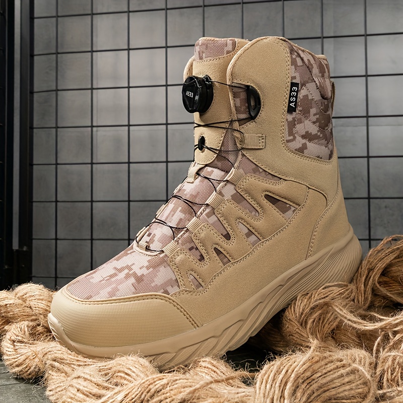 Botas De Trabalho Táticas Militares De Cano Alto Sólido Masculino