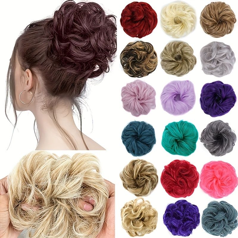 Synthetic Chignon Messy Hair Bun Hair Scrunchies Extension Curly Wavy Messy  Synthetic Chignon For Women Updo Hairpiece Red | Check Out Today's Deals  Now | Temu