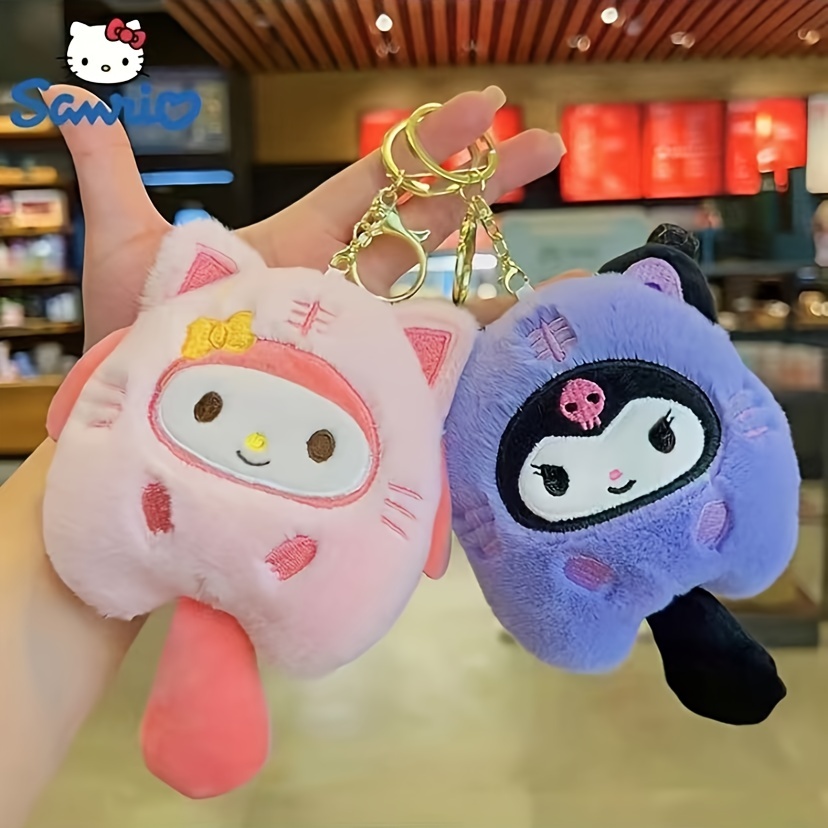 Hello Kitty Plush Toys for Kids, 4.5” Inch Stuffed Animal Plushie Backpack  Decorations Bag Lucky Pendant Dolls Gift for Girls (Purple)