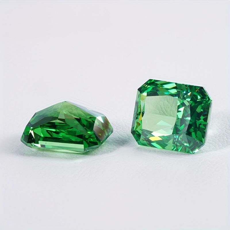 Rectangular Green Zircon Ice Cut Stone for Jewelry Matching