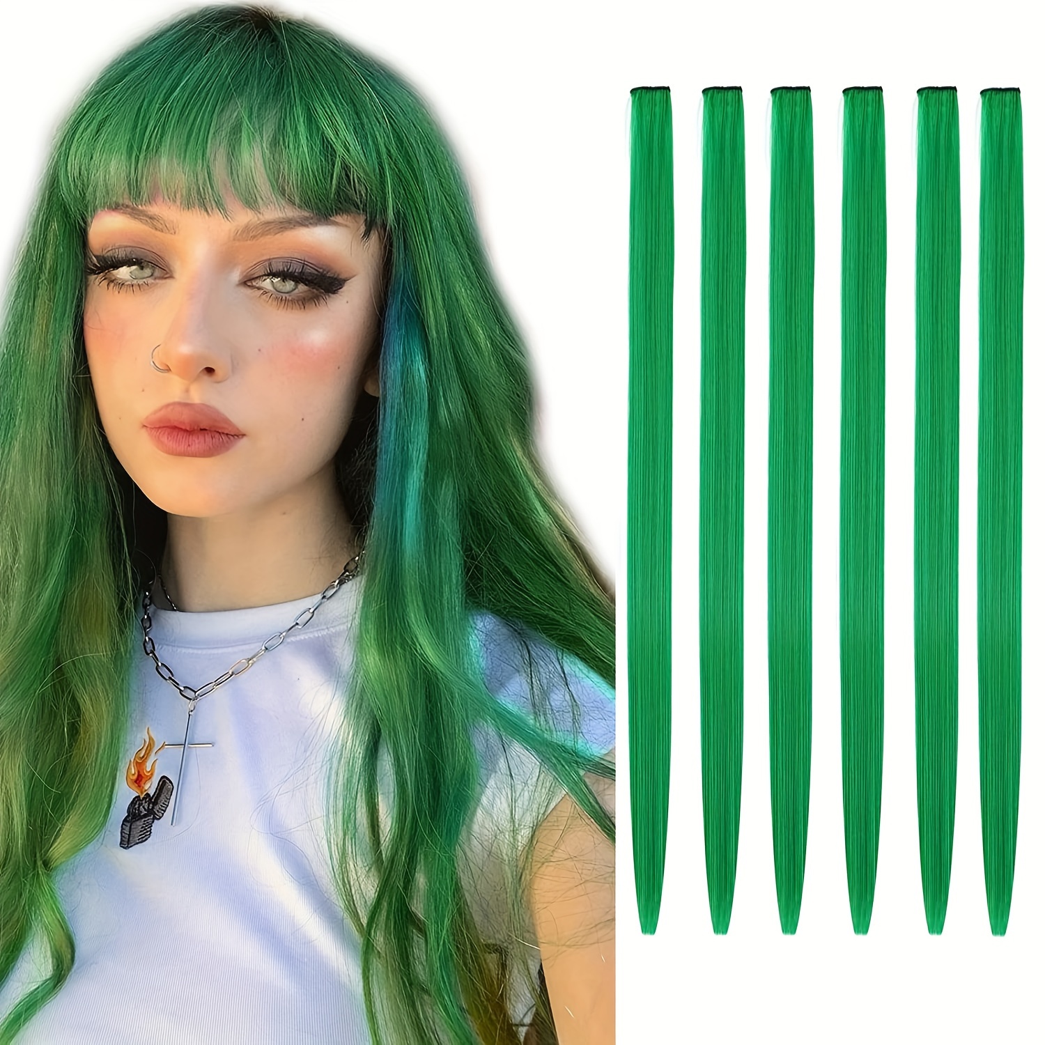 Vibrant Rainbow Colored Hair Extensions Clip In Hair Temu New Zealand