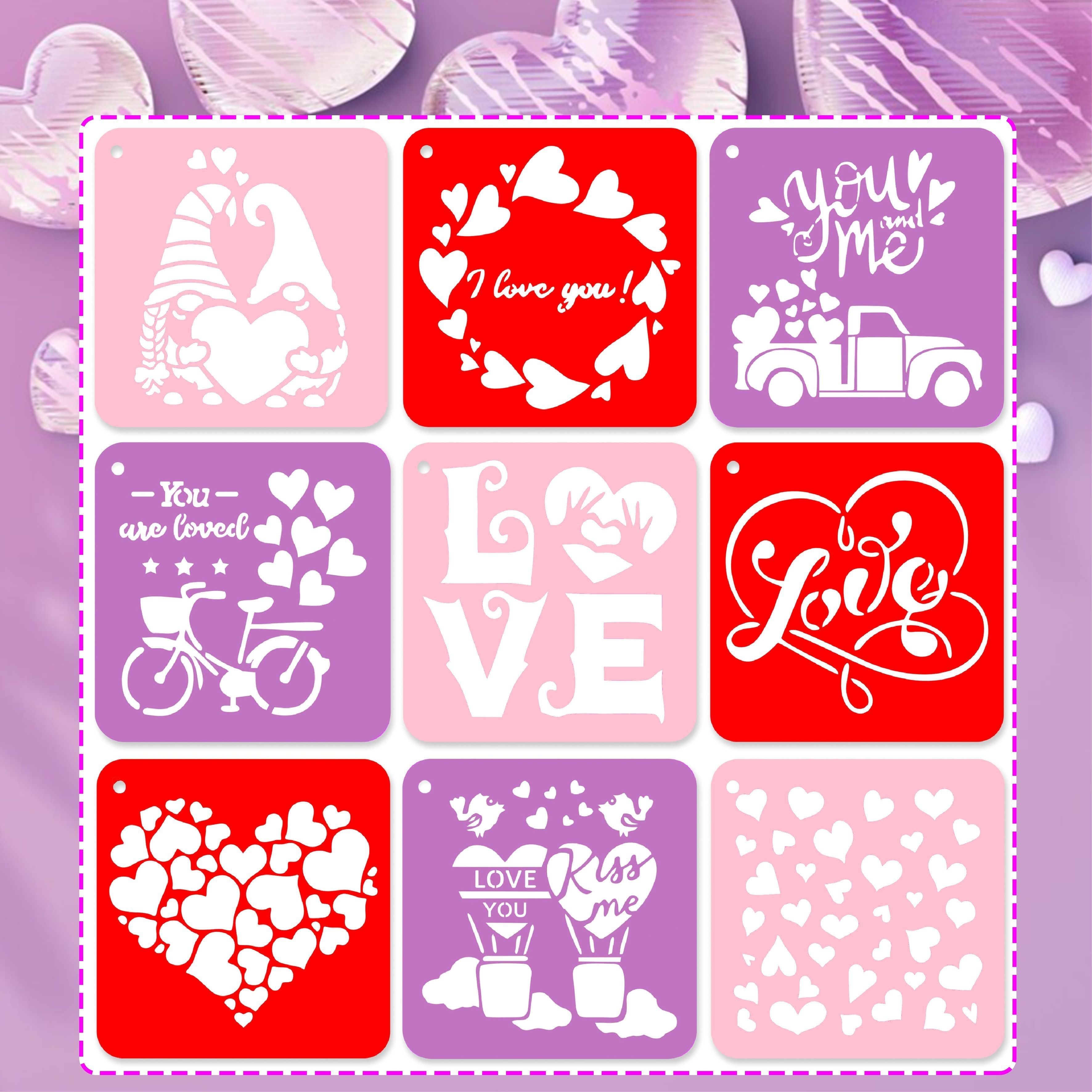 Valentine's Day Love Theme Painting Stencils Hollow Out - Temu