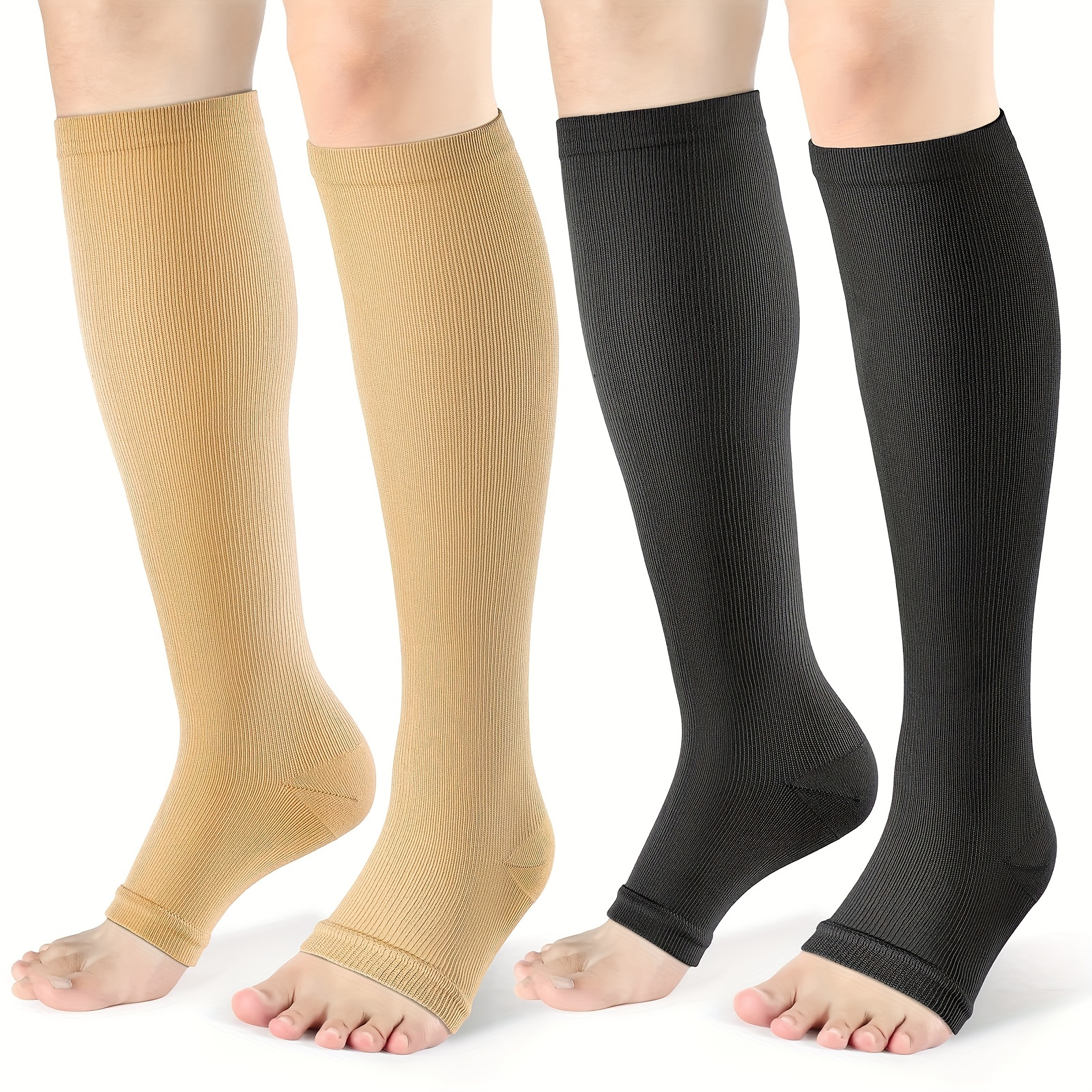 Plus Size Compression Socks Circulation 10 20 Mmhg Women - Temu