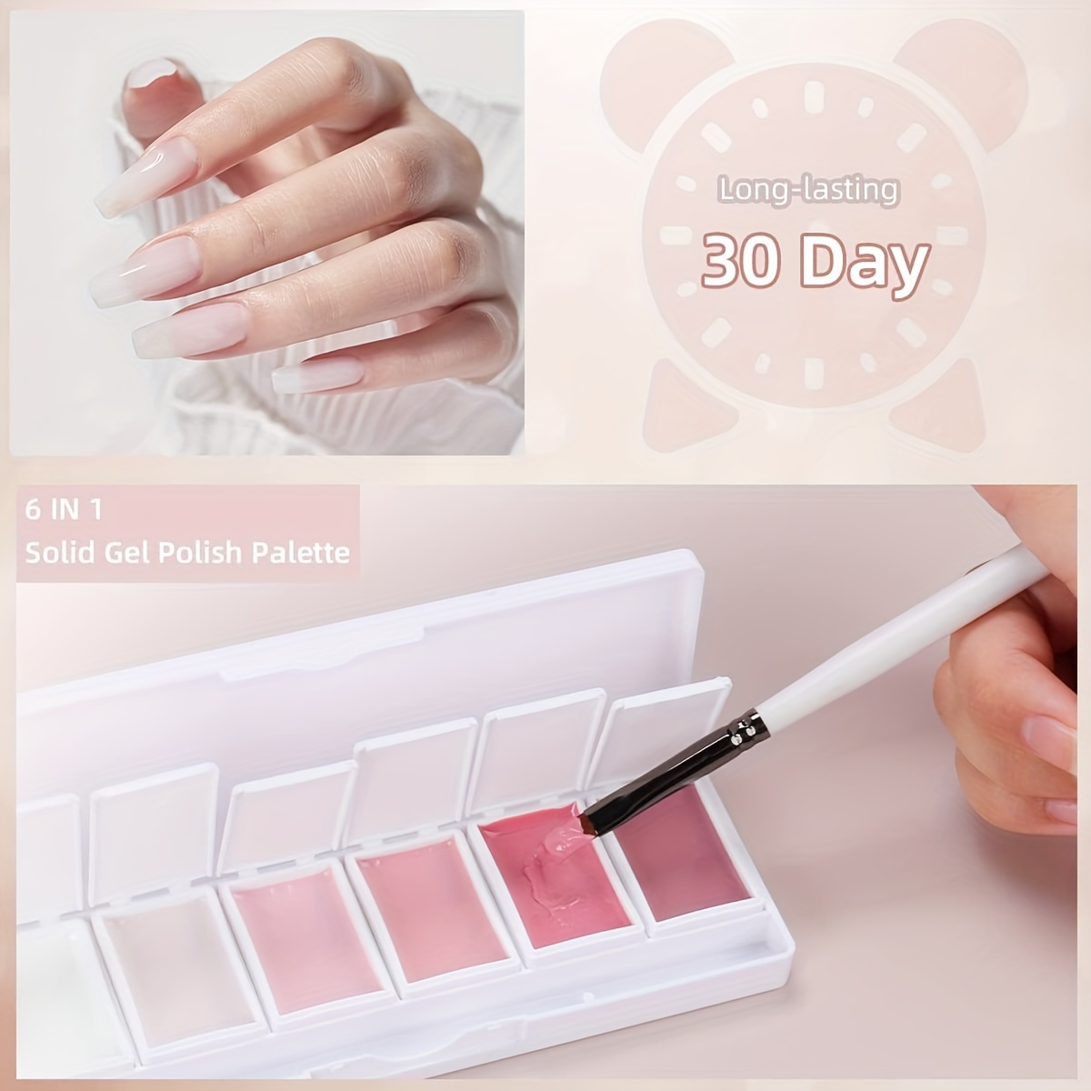 6in1 Cream Gel Nail Polish Palette Set Soak Off Led Nail Art - Temu