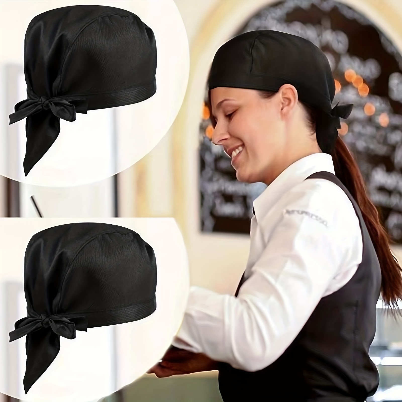 

2pcs, Adults Chef Hat, Chef Cap For Men Women, Adjustable Cooking Hat With Elastic Band, Reusable Chefs Hat, Professional For Kitchen Coffee Restaurant Food Service, Kitchen Supplies, Accessories