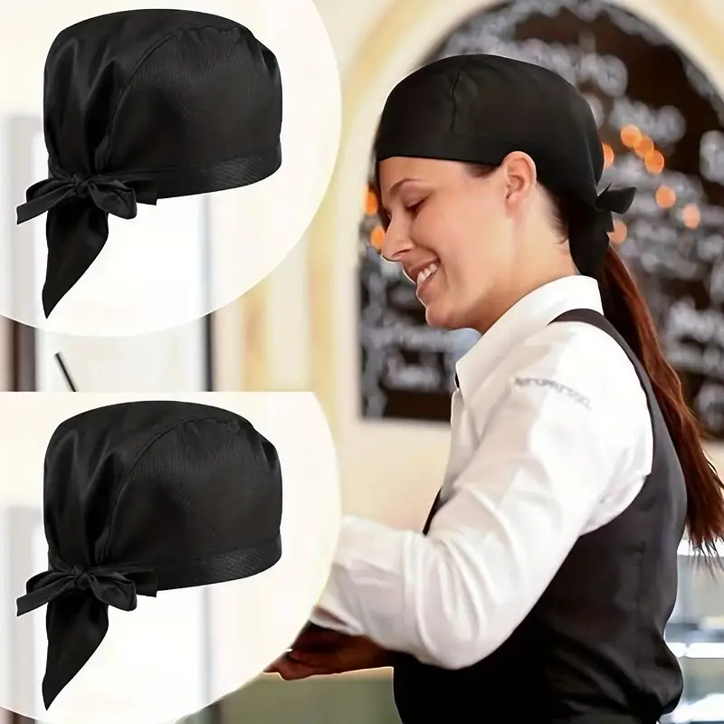 Temu 2pcs, Adults Chef Hat, Chef for Men Women, Adjustable Cooking Hat with Elastic Band, Reusable Chefs Hat, Professional for Kitchen Coffee Restaurant