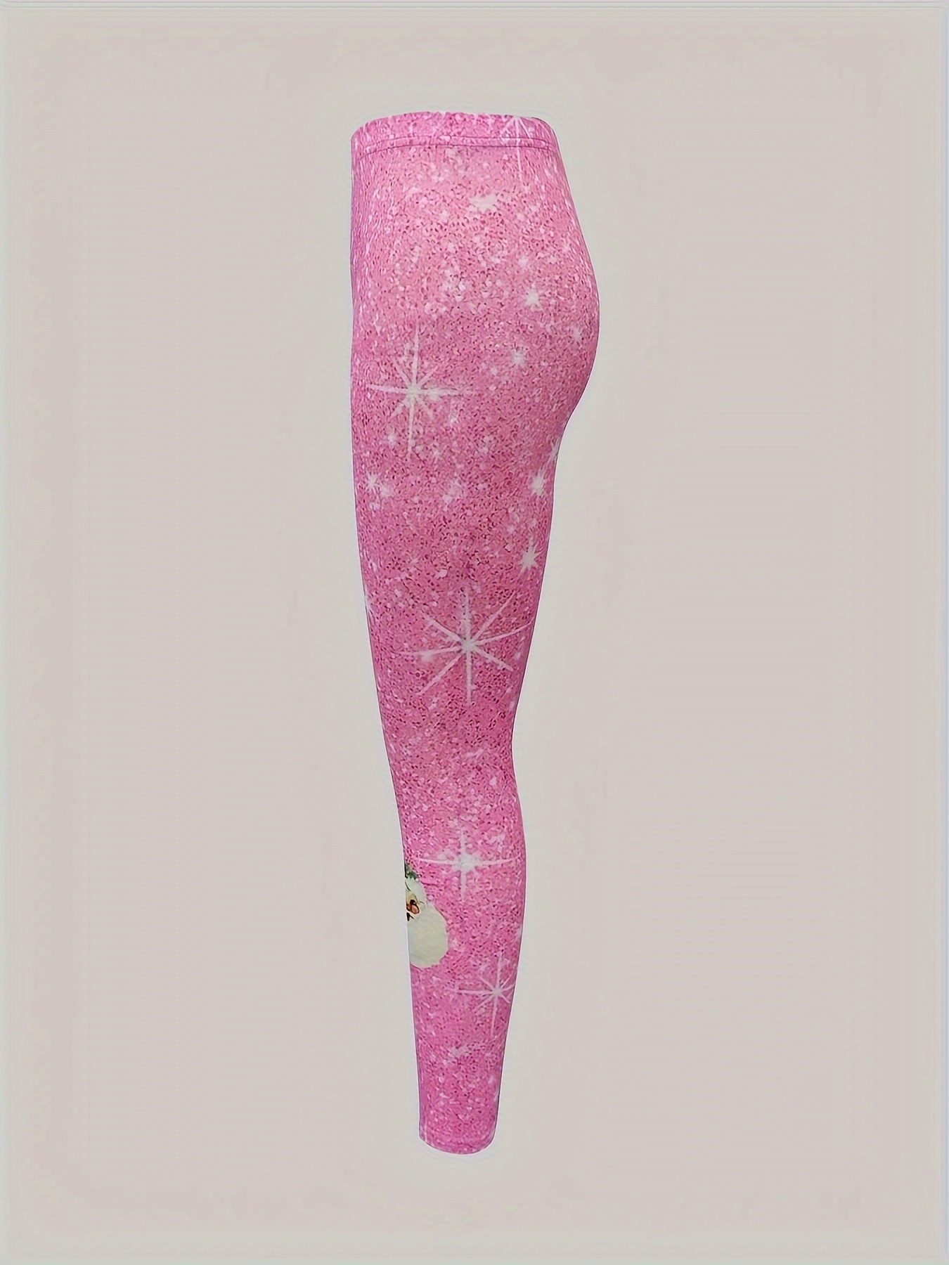 Christmas Santa Claus Print Skinny Leggings Casual Elastic - Temu