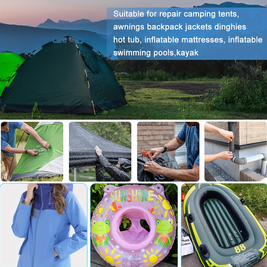 20pcs tent repair kit 10cm 4inx10cm 4in tpu high quality Temu Qatar