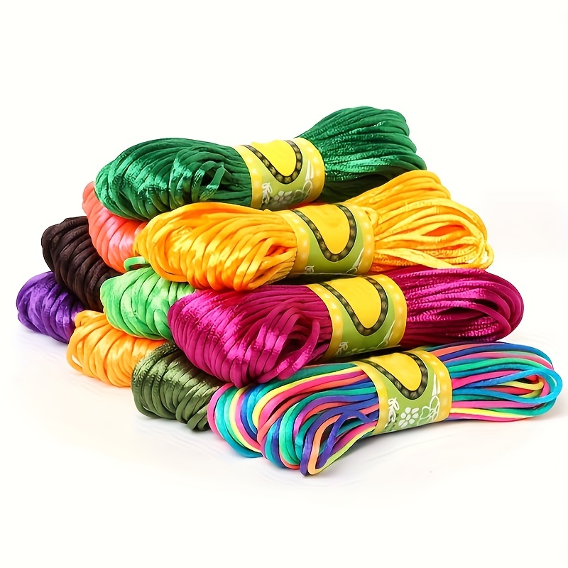 2.5mm Rattail Silk Cord 30 Colors Satin Nylon Craft Cord 328 Yards Nylon  String Woven Chinese Knotting Cord for Jewelry Making Necklace Bracelet  Beading Dream Catchers Braid Hair 