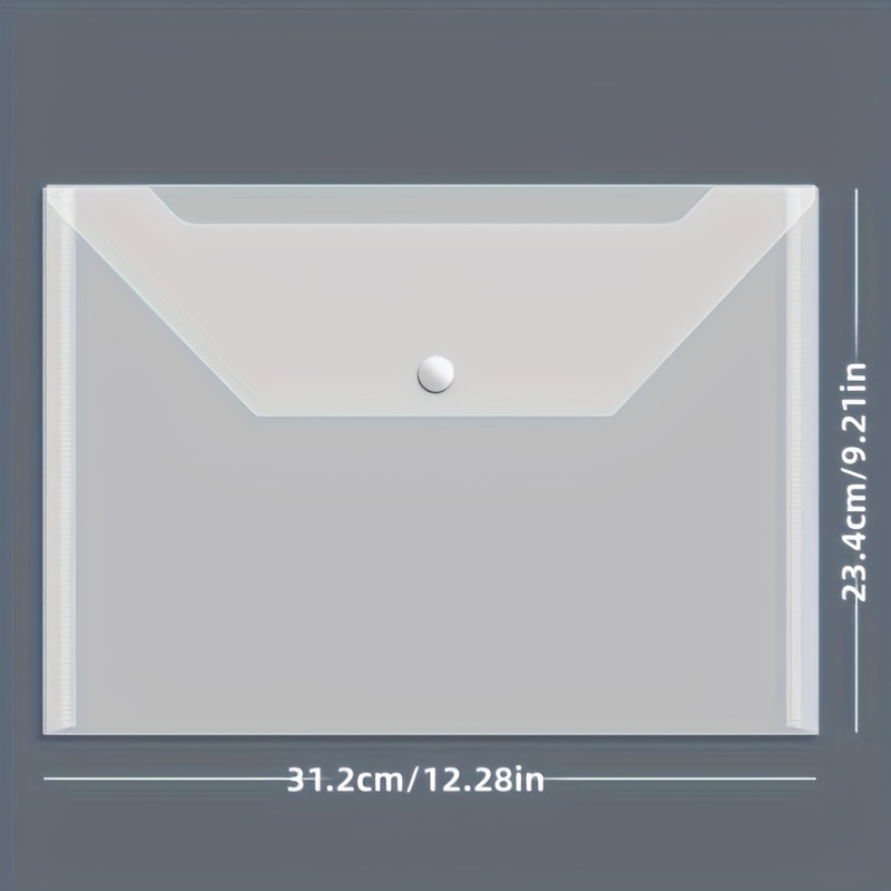20 Packs Plastic Envelope Transparent Reusable Envelope Waterproof A4 Size