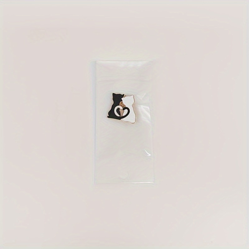 Creative And Cute Couple Black And White Cat Brooch Cat Animal Badge Accessory Pins Clothing Bag Accessory Perfect Gift For Cat Lovers