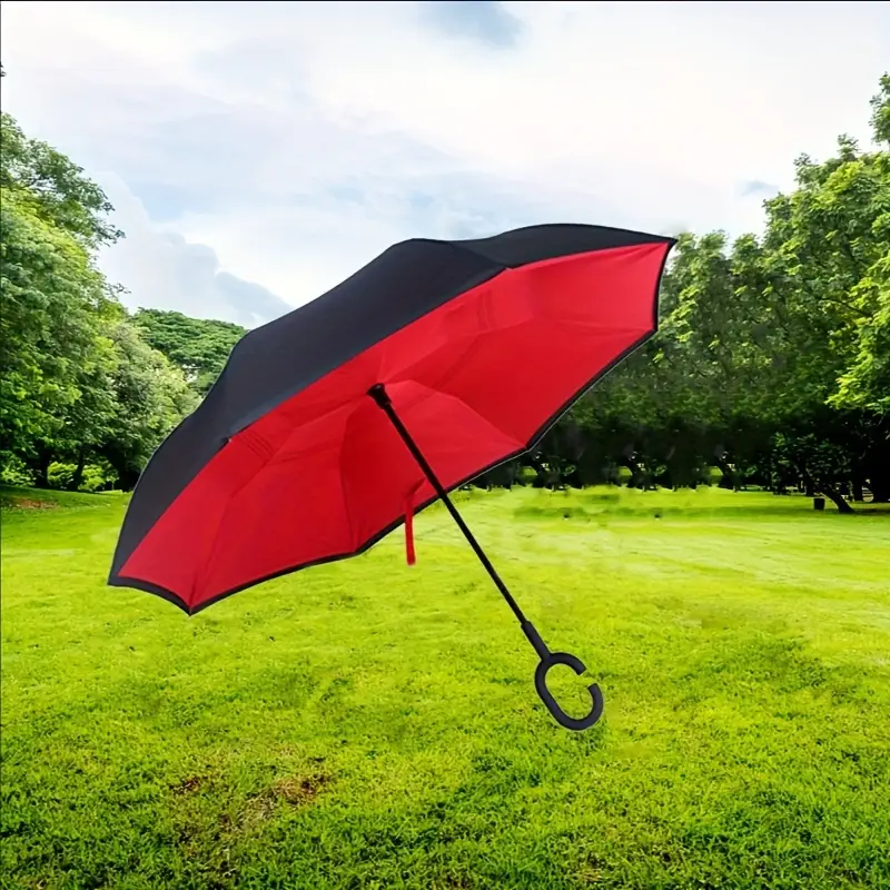 1 Stück Tragbarer Doppelschichtiger Übergroßer Regenschirm, Sonnenschirm  Mit Geradem Stab Und UV-Schutz - Temu Germany