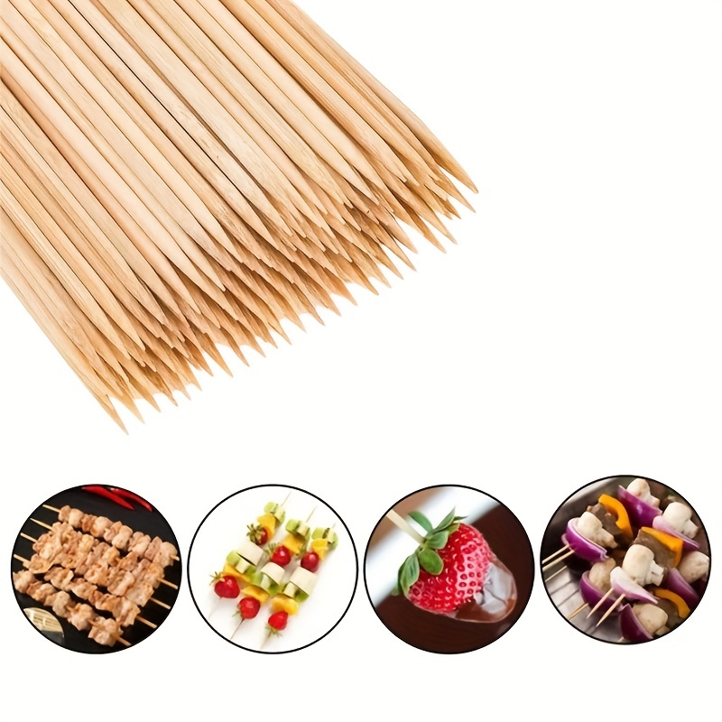  200 PCS Bamboo Skewers for Appetizers, 4.7 Inch Toothpicks,  Cocktail Picks for Drinks, Fruit Kababs, Sausage, Barbecue Snacks, Natural  Wooden Paddle Skewer Mini Food Sticks, Charcuterie Accessories : Patio,  Lawn & Garden