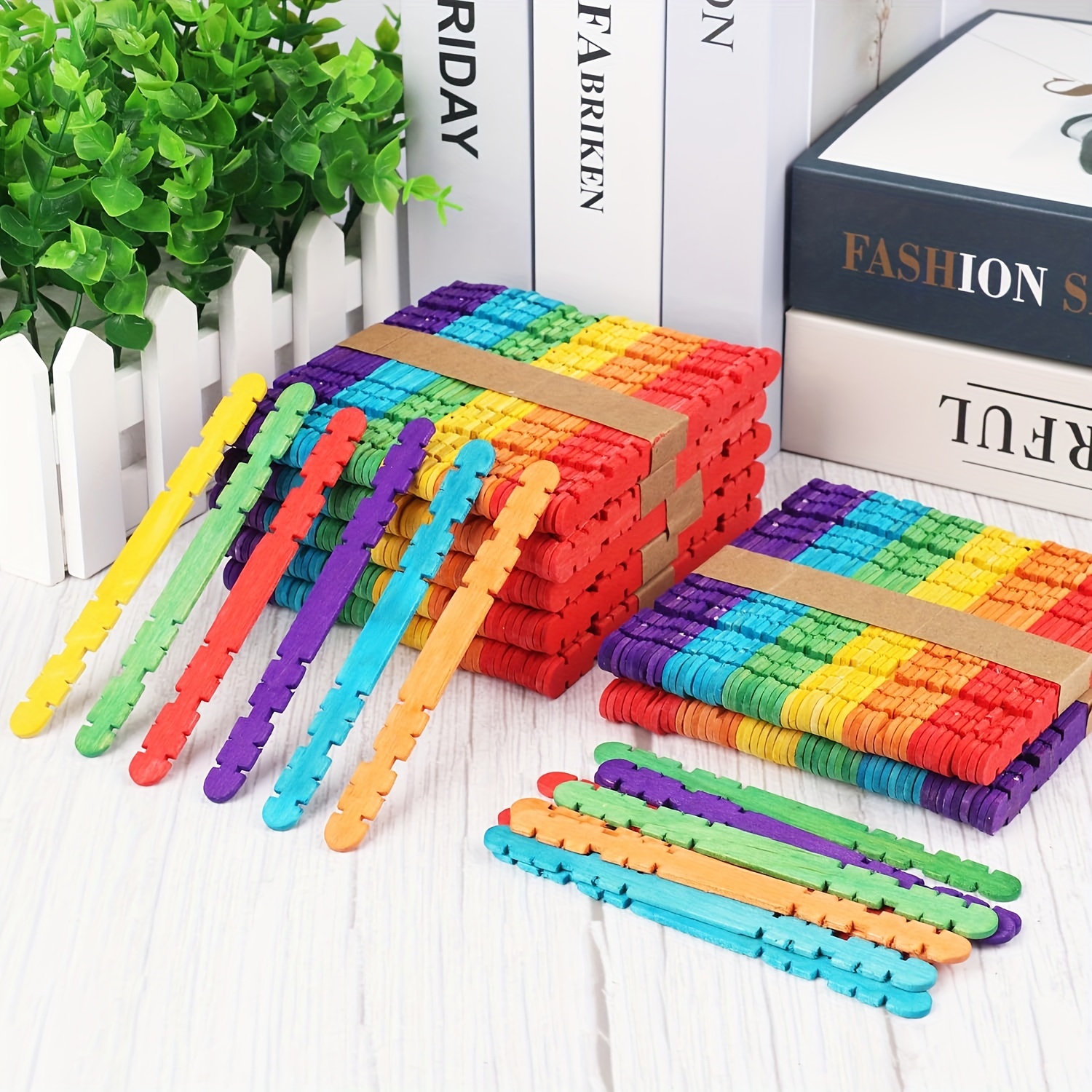 Colored Popsicle Sticks For Crafts 4 Colored Wooden Craft - Temu