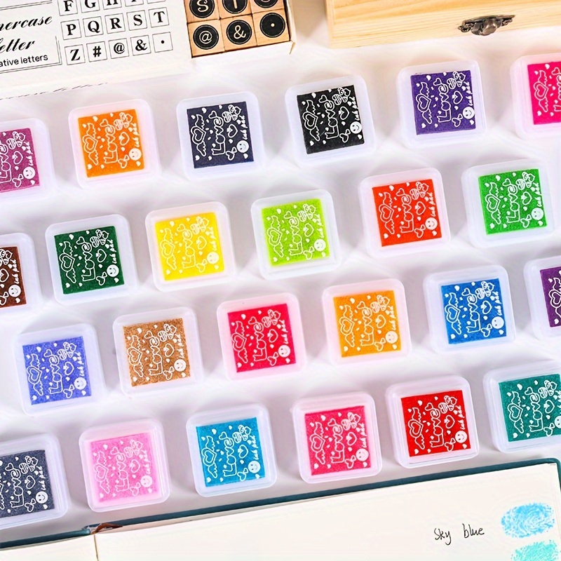 

1box, Creative Finger Painting Print Mud Portable Set, Washable 12 Colors/24 Colors Creative Diy Seal Printing Table Painting Materials