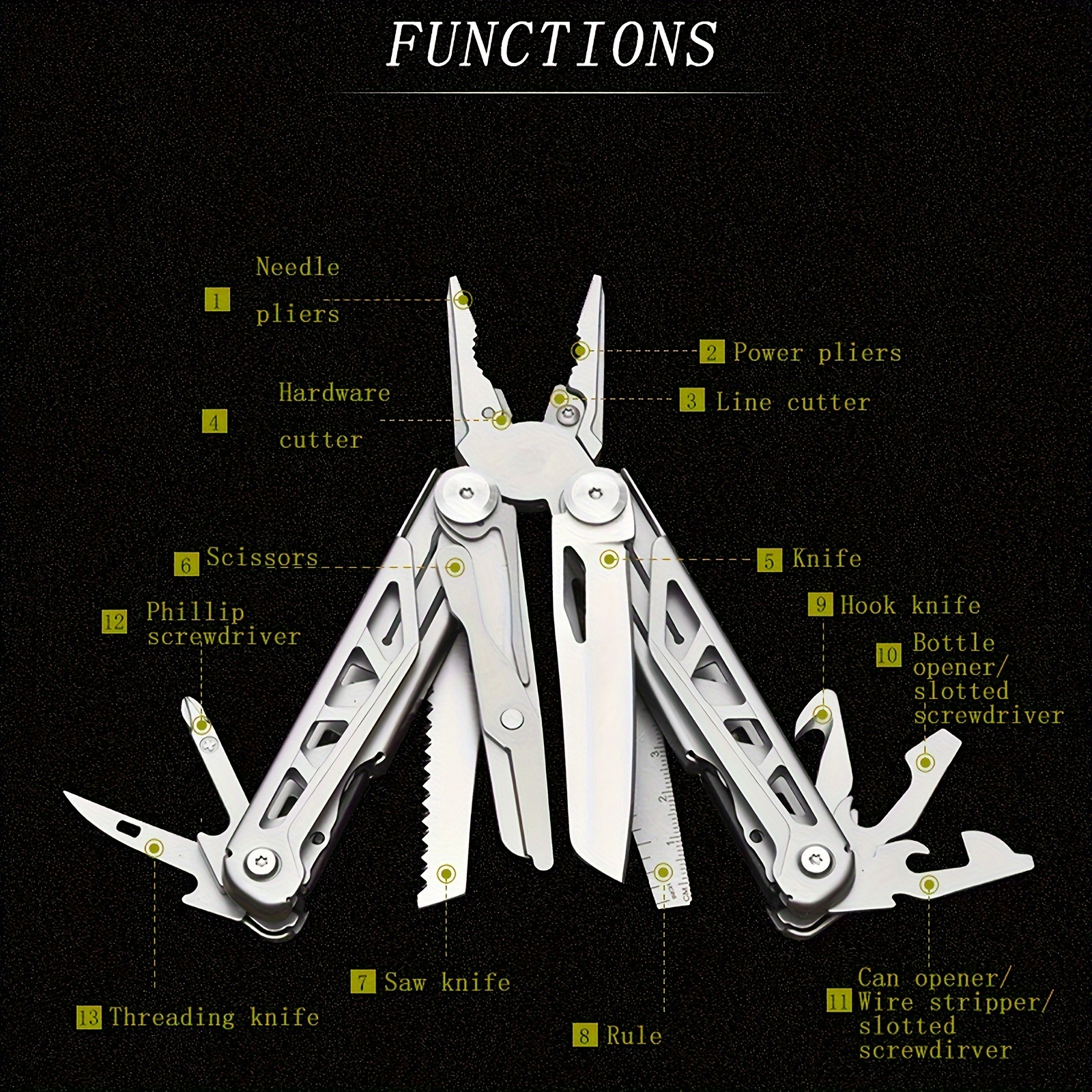 

Multifunctional Folding Tool , Portable Combination , Folding Edc Camping