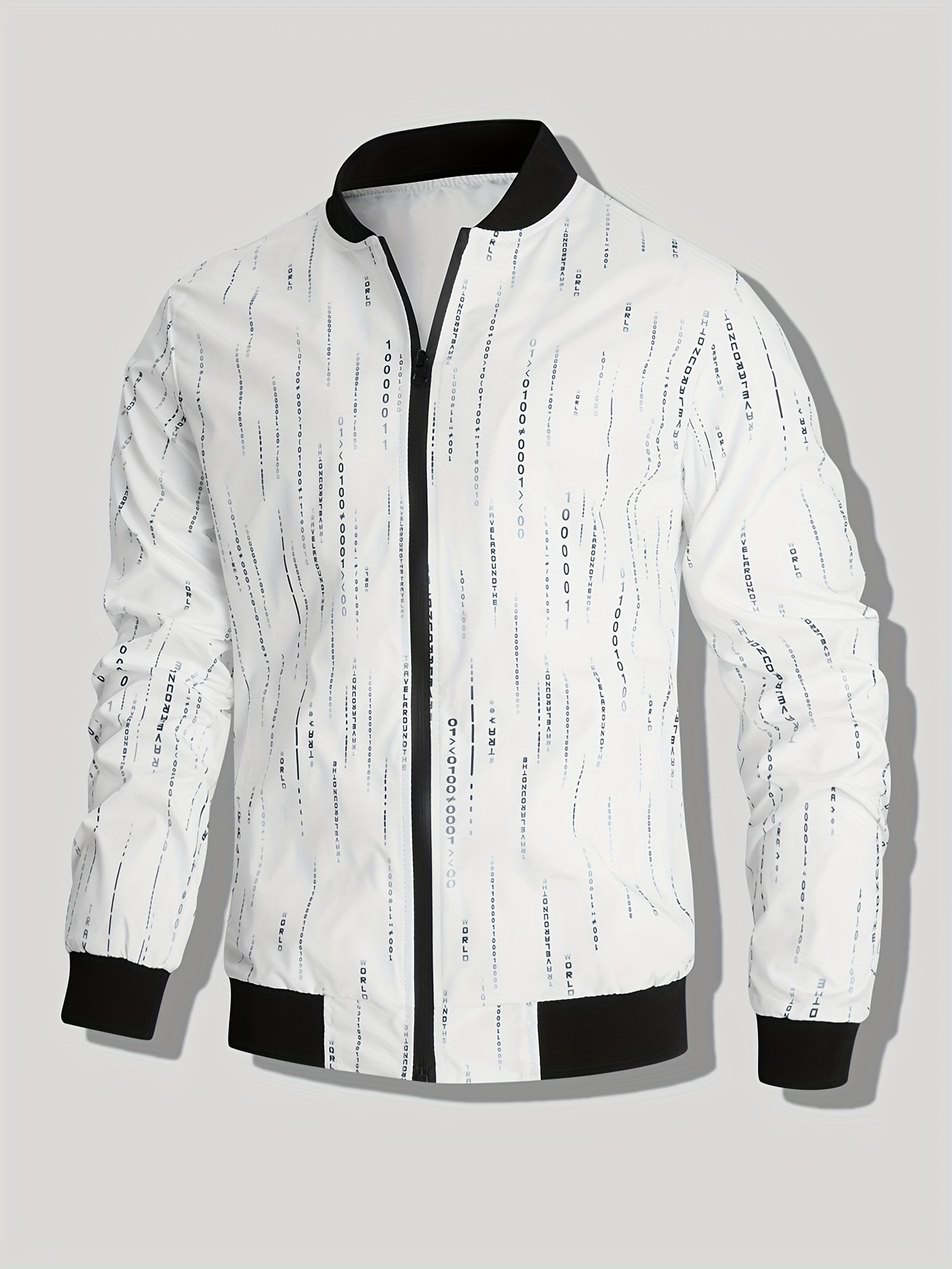 White Mountaineering graphic-print zip-up lightweight jacket - Black
