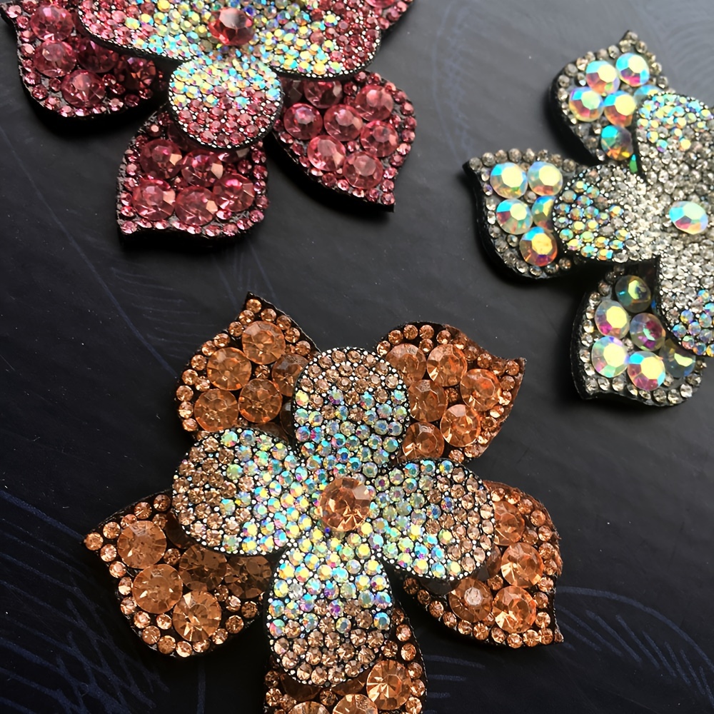 Rhinestone Sequin Patch Flowers Star Iron On Ironing - Temu