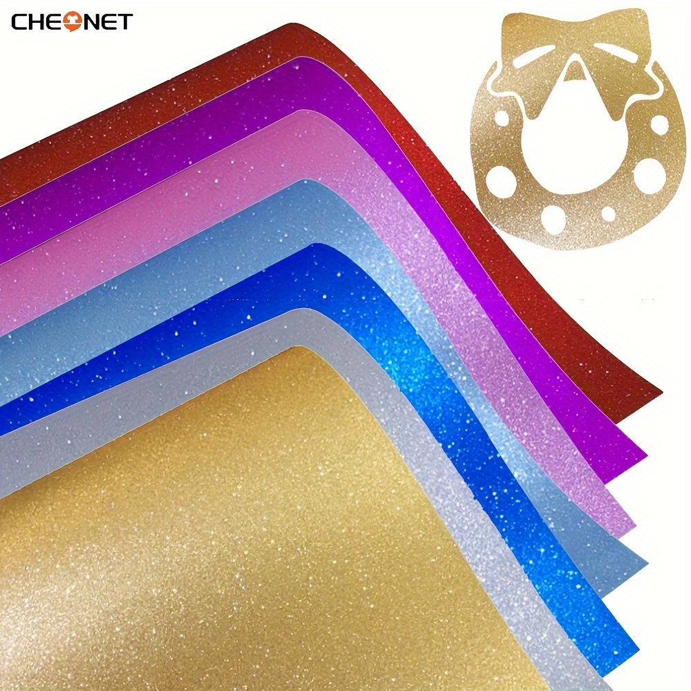 Glitter Self Adhesive Vinyl Diy Sticker For Cricut Permanent - Temu