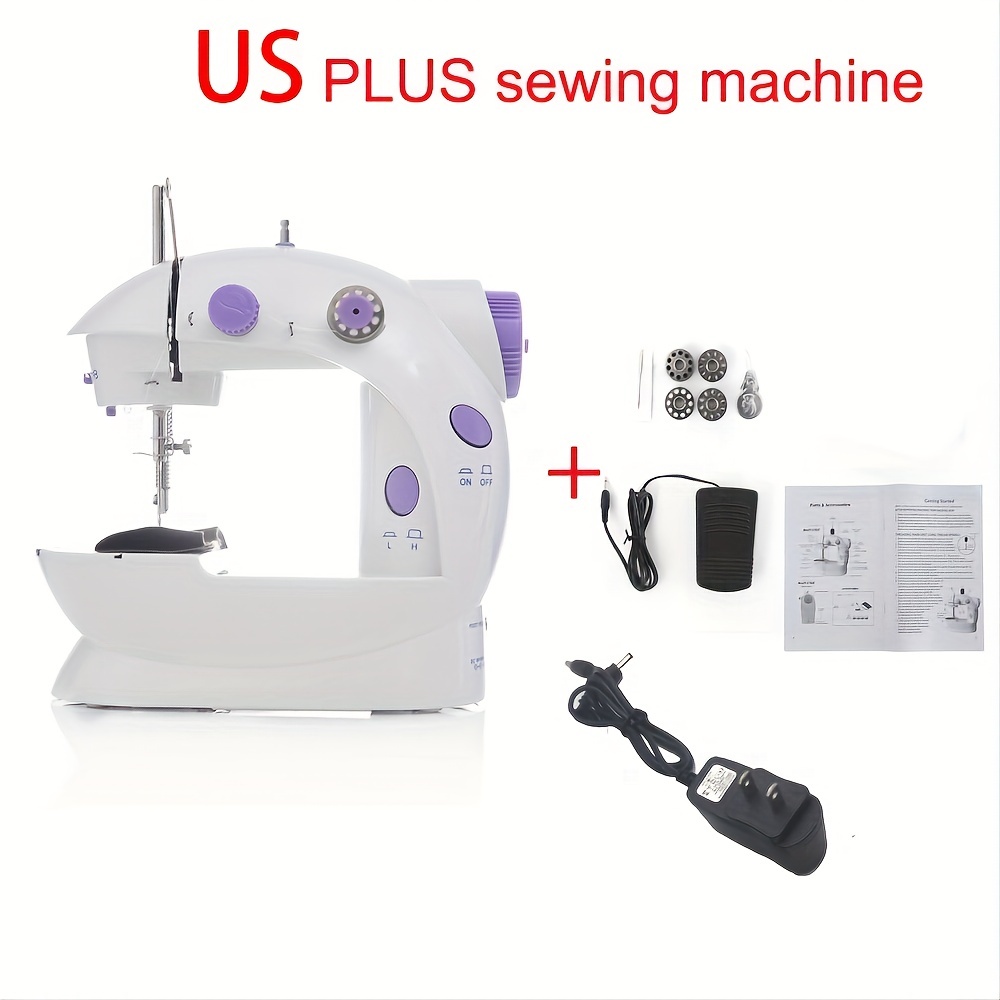 Mini máquinas de coser para el hogar para comer máquina de coser eléctrica  gruesa y pequeña, doble línea de ropa, manualidades y máquinas de coser de